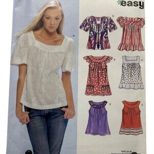 New Look Easy Sewing Pattern Tops Sizes 6-18 Multiple Styles Yoked Beginers